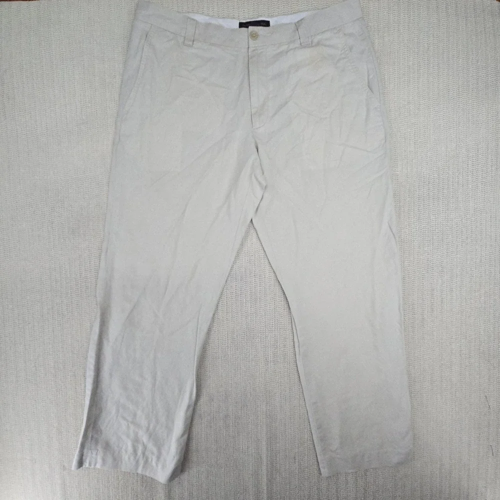 Banana Republic Pants Mens 36x30 Beige Ace Linen Chino Straight Leg Trouser